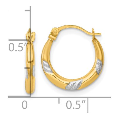 14K Yellow Gold 14mm Hollow Hoop Earrings – view 4
