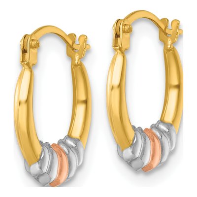14K Yellow Gold 12mm Hollow Hoop Earrings – view 3