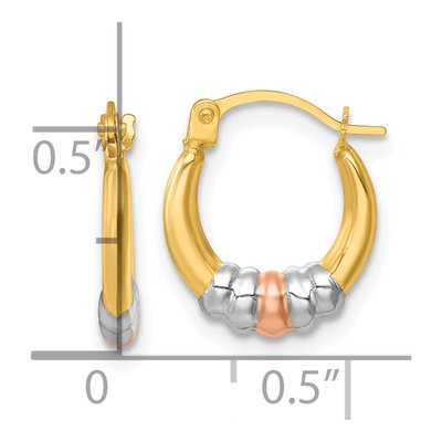 14K Yellow Gold 12mm Hollow Hoop Earrings – view 4