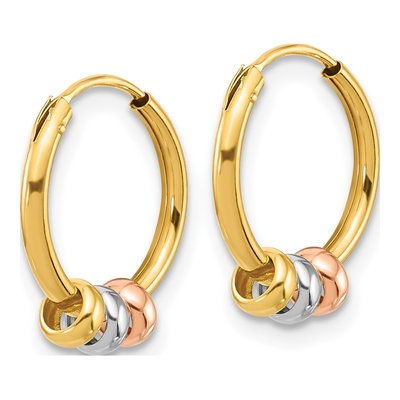 14K Yellow Gold 13mm Endless Hoop Earrings – view 3