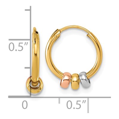 14K Yellow Gold 13mm Endless Hoop Earrings – view 4