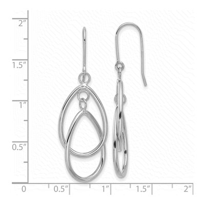 14K White Gold Teardrop Dangle Earrings – view 5