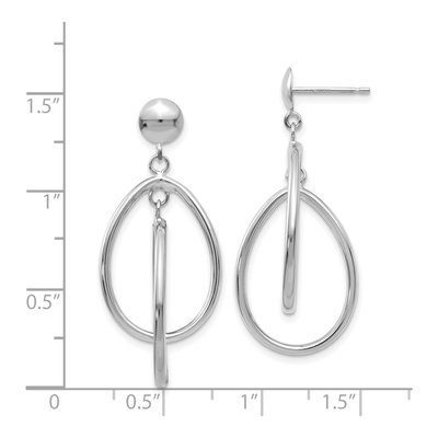 14K White Gold Teardrop Dangle Earrings – view 5