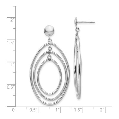 14K White Gold Graduated Ovals Dangle Earrings – view 5