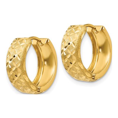 14K Yellow Gold 11mm Huggie Hoop Earrings – view 3