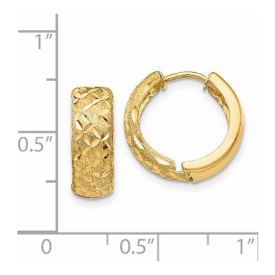 14K Yellow Gold 11mm Huggie Hoop Earrings – view 5