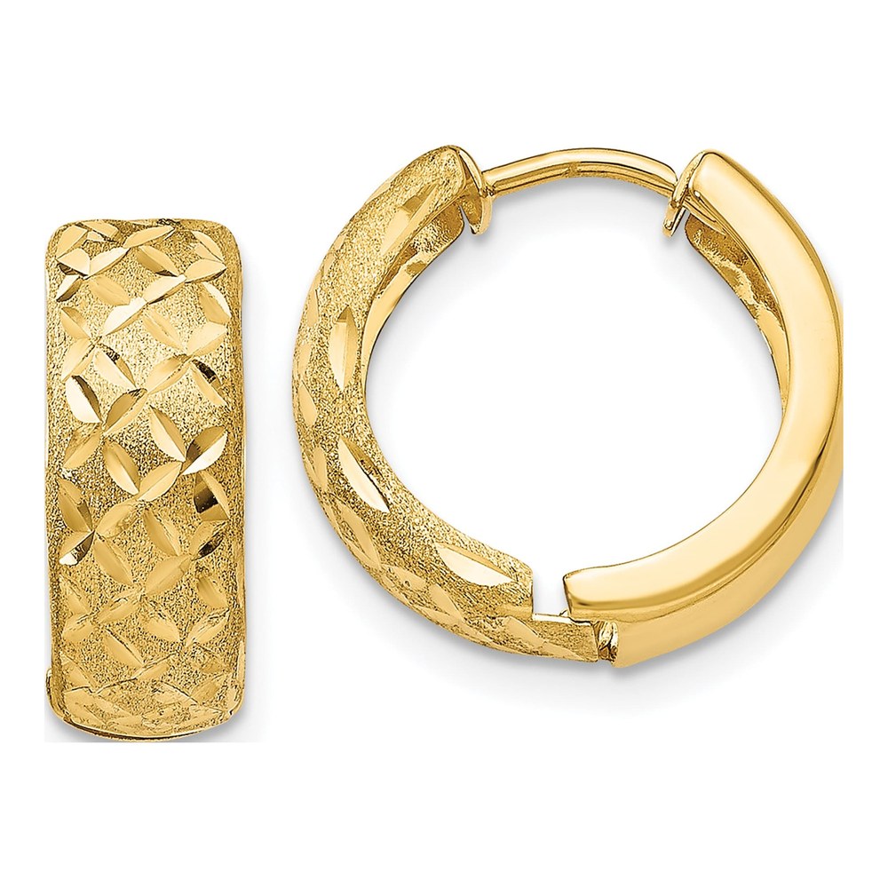 14K Yellow Gold 11mm Huggie Hoop Earrings