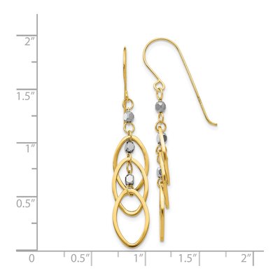 14K Two-Tone Gold Oval Mirror Dangle Earrings – view 4