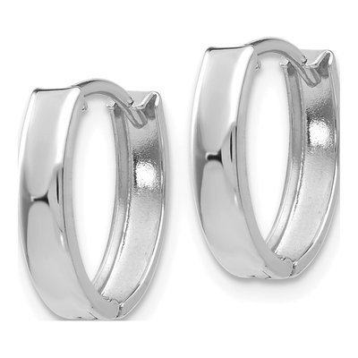 14K White Gold Huggie Hoop Earrings – view 2