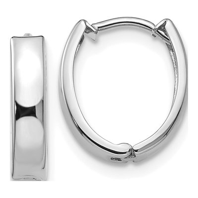 14K White Gold Huggie Hoop Earrings