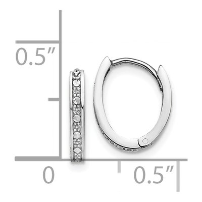 14K White Gold 12mm Diamond-Cut Huggie Hoop Earrings – view 5