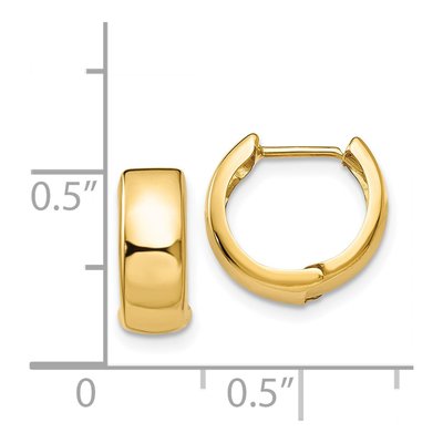 14K Yellow Gold 12mm Huggie Hoop Earrings – view 5