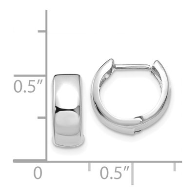 14K White Gold 12mm Huggie Hoop Earrings – view 5
