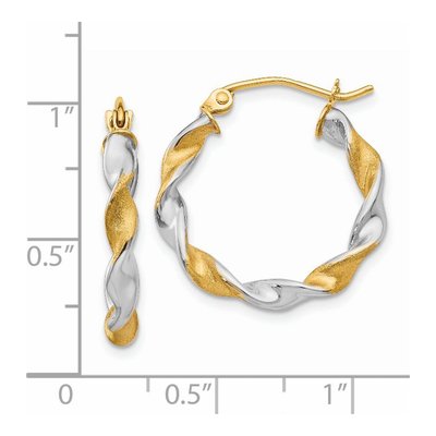 14K White Gold 22mm Twisted Hoop Earrings – view 4