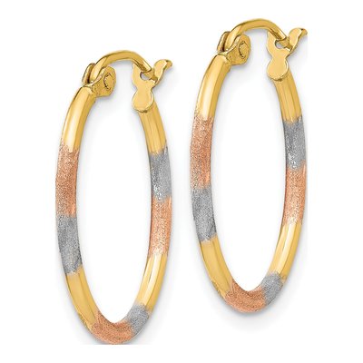 14K Yellow Gold 20mm Diamond-Cut Hoop Earrings – view 3