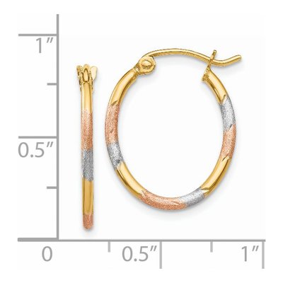 14K Yellow Gold 20mm Diamond-Cut Hoop Earrings – view 5