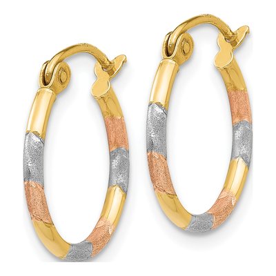 14K Yellow Gold 16mm Hoop Earrings – view 3