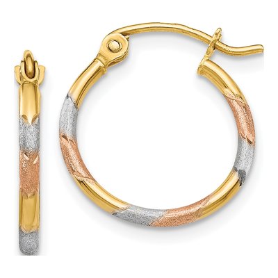 14K Yellow Gold 16mm Hoop Earrings