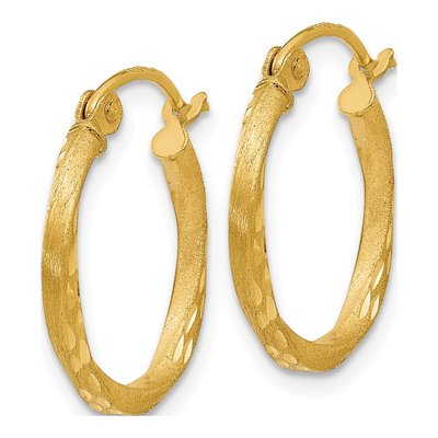 14K Yellow Gold 17mm Twisted Hoop Earrings – view 3
