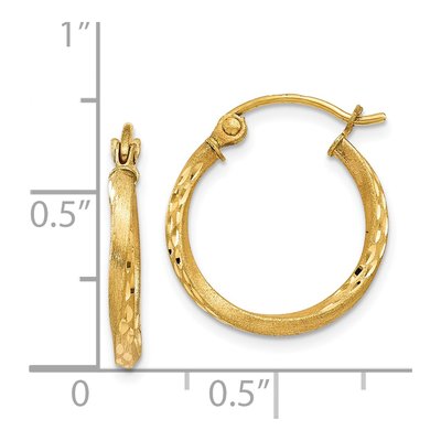 14K Yellow Gold 17mm Twisted Hoop Earrings – view 5