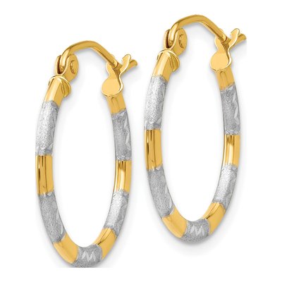 14K Yellow Gold 19mm Diamond-Cut Hoop Earrings – view 3