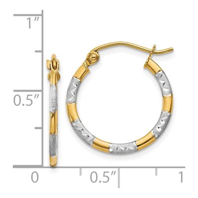 14K Yellow Gold 19mm Diamond-Cut Hoop Earrings – view 5