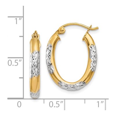 14K Yellow Gold 21mm Diamond-Cut Hoop Earrings – view 4