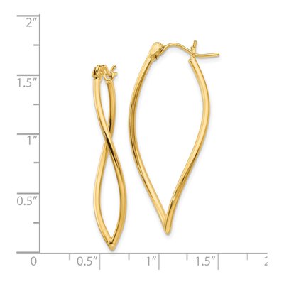 14K Yellow Gold 37mm Fancy Hoop Earrings – view 5