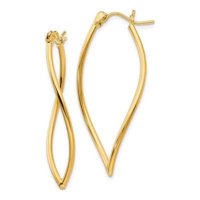 14K Yellow Gold 37mm Fancy Hoop Earrings