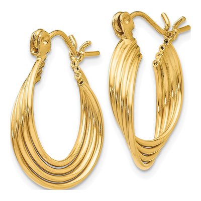 14K Yellow Gold Circle Hoop Earrings – view 3