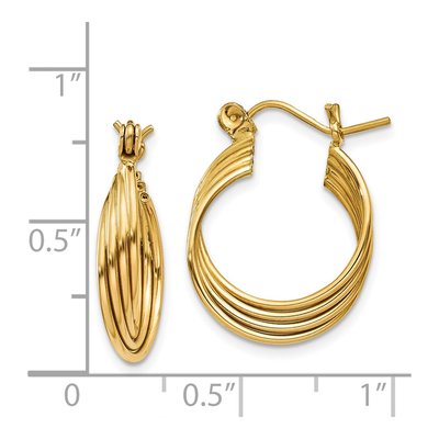 14K Yellow Gold Circle Hoop Earrings – view 5