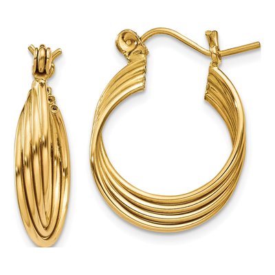 14K Yellow Gold Circle Hoop Earrings
