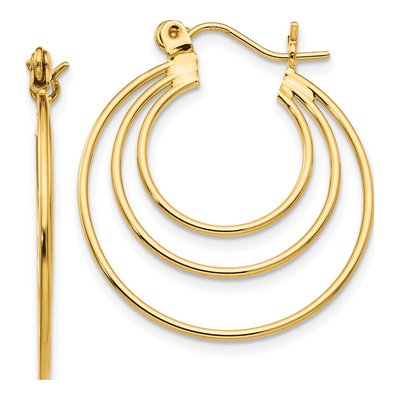 14K Yellow Gold 25mm Circle Hoop Earrings