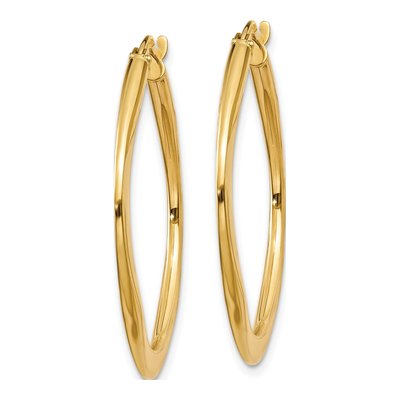 14K Yellow Gold 30mm Tapered Square Hoop Earrings – view 3