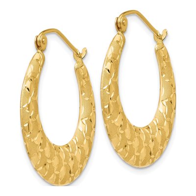 14K Yellow Gold 26mm Laser-Cut Hoop Earrings – view 3