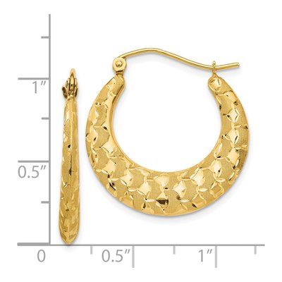 14K Yellow Gold 26mm Laser-Cut Hoop Earrings – view 5