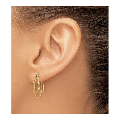 14K Yellow Gold Circle Hoop Earrings – view 3