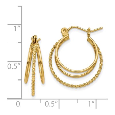 14K Yellow Gold Circle Hoop Earrings – view 4