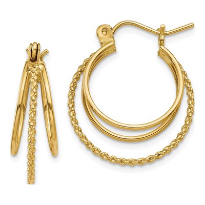 14K Yellow Gold Circle Hoop Earrings