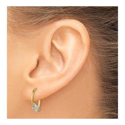 14K Yellow Gold Dolphin Hoop Earrings – view 4