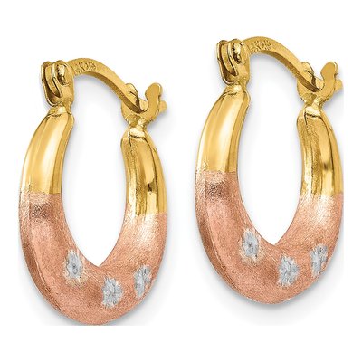 14K Yellow Gold 15mm Flower Hoop Earrings – view 3