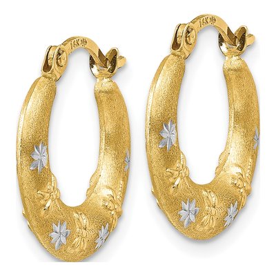 14K Yellow Gold 15mm Hoop Earrings – view 3