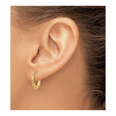 14K Yellow Gold 15mm Hoop Earrings – view 4