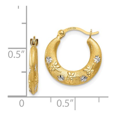 14K Yellow Gold 15mm Hoop Earrings – view 5