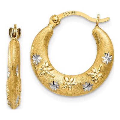 14K Yellow Gold 15mm Hoop Earrings