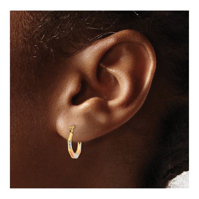 14K Yellow Gold 12mm Hoop Earrings – view 4