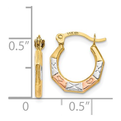 14K Yellow Gold 12mm Hoop Earrings – view 5