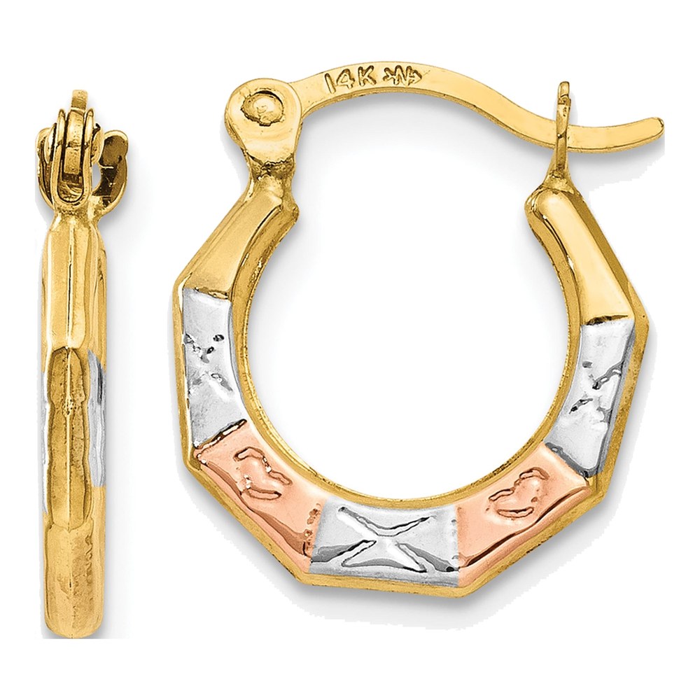 14K Yellow Gold 12mm Hoop Earrings