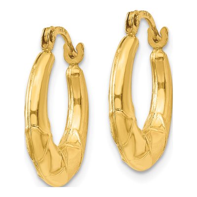 14K Yellow Gold 16mm Hollow Hoop Earrings – view 3