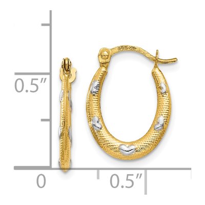 14K Yellow Gold 17mm Textured Hoop Earrings – view 5